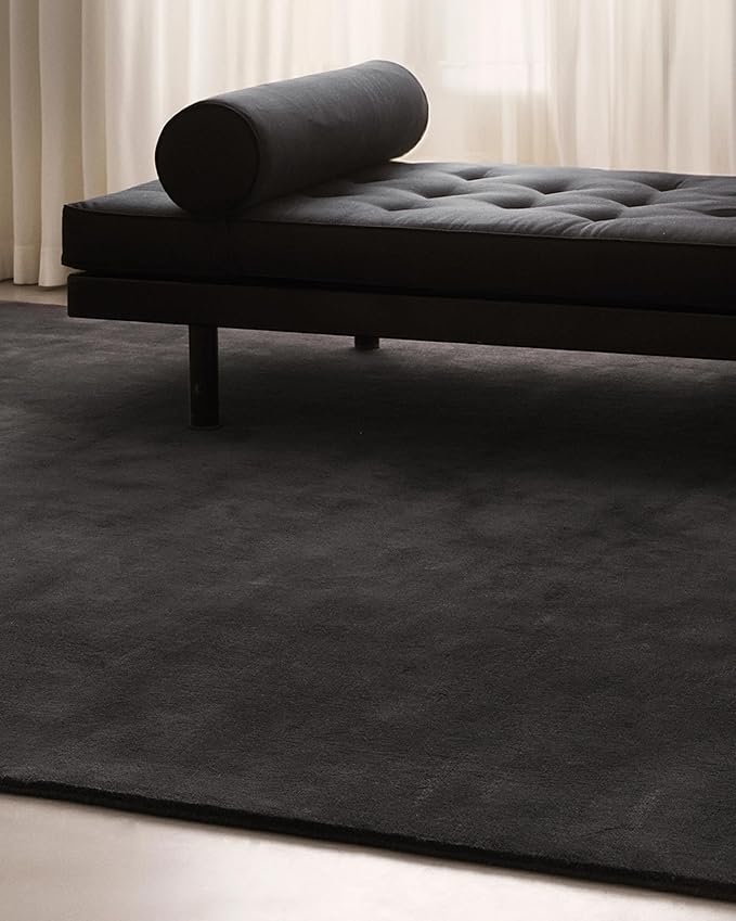 Hand-Tufted Wool Rectangle Area Rug – Soft Premium Wool Carpet for Living Room, Bedroom & Home Décor – 10X14 ft| Pencil Grey – Durable, Non-Slip Backing, Handcrafted Rug