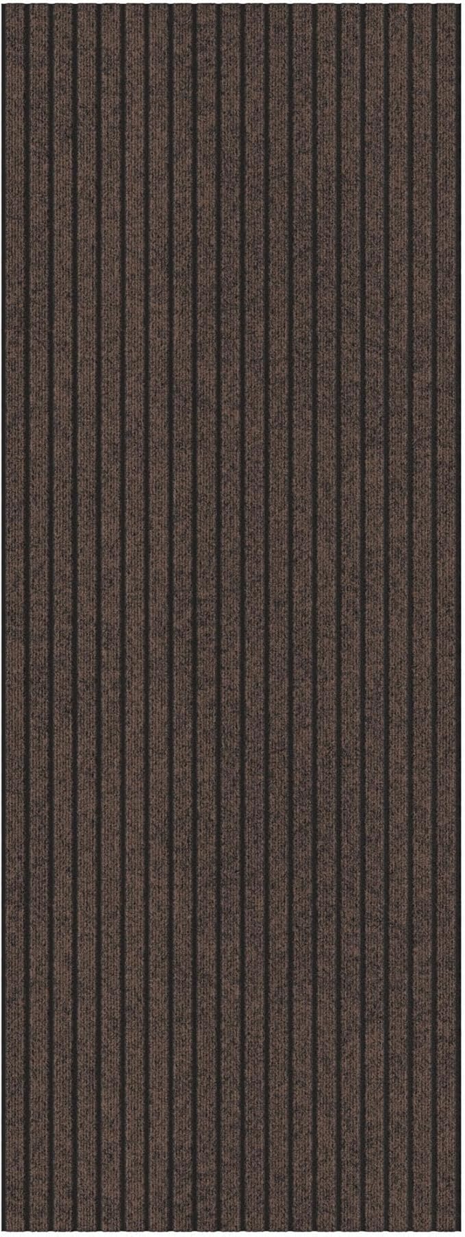 Ottomanson 2'7" x 40' Hallway Runner with Scraper Pile - Extra Durable Non-Slip Rug Mat for Indoor & Outdoor Use - Ideal for Kitchen, Entryway & Garage - High-Traffic Carpet, Brown