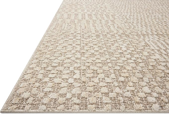 Loloi Amber Lewis Bexley Collection BEX-01 Natural/Birch 6'-6" x 9'-3" Area Rug Neutral, Textured, Living, Bedroom, Dining, Carpet