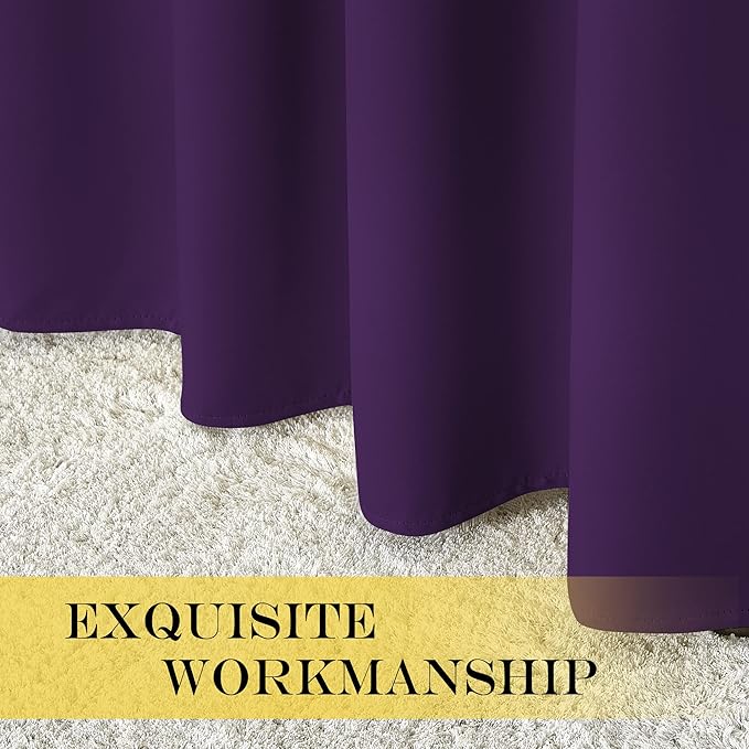 NICETOWN Blackout Patio Curtains 100 x 144 Inches Long for Sliding Door Extral Wide Blackout Curtain Panels Thermal Insulated Room Divider - Grommet Top, 100" W x 144" L, 1 Panel, Royal Purple