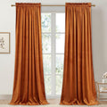 StangH Orange Velvet Curtains 108 inches Long, Extra Long Luxury Home Decor Room Darkening Energy Saving Window Treatment Holiday Backdrops for Party, W52 x L108, 2 Panels