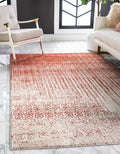 Unique Loom Del Mar Collection Area Rug - Jennifer (5' 3" x 8' Rectangle, Red/ Beige)