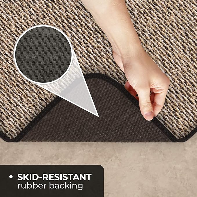 House, Home and More Skid-Resistant Carpet Indoor Area Rug Floor Mat - Black Ripple - 4 Ft X 6 Ft - Non Slip Rubber Backing, Stain Resistant, Dog Friendly, Living Room Bedroom Kitchen Entryway
