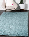 Unique Loom Solid Shag Collection Area Rug (5' 1" x 8' Rectangle, Light Slate Blue)