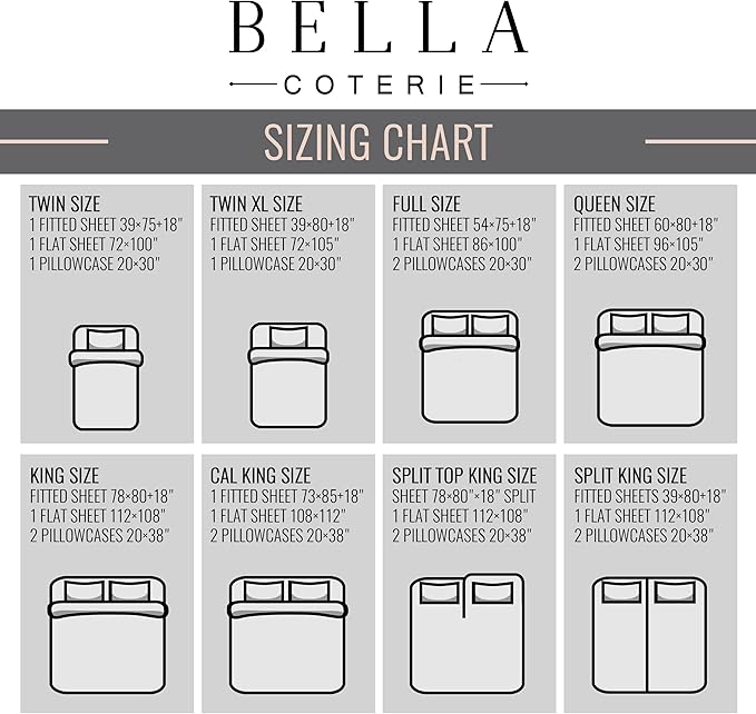 Bella Coterie Luxury Bamboo Viscose Twin Size Sheet Set | 100% Organically Grown | Ultra Soft | Cooling for Hot Sleepers | 18" Deep Pocket [Coastal Blue]