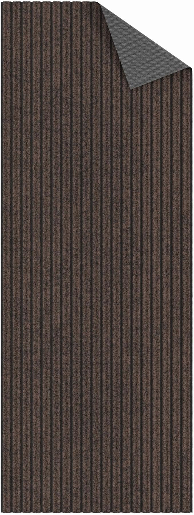 Ottomanson 2'7" x 16' Hallway Runner with Scraper Pile - Extra Durable Non-Slip Rug Mat for Indoor & Outdoor Use - Ideal for Kitchen, Entryway & Garage - High-Traffic Carpet, Brown