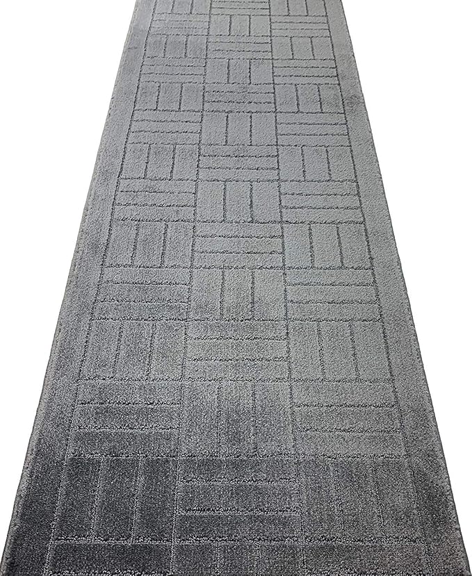 Custom Length Hallway Runner Rug,Slip Resistant,Bricks Anthracite, 26 Inch X 26 feet, Sold and Priced Per Foot