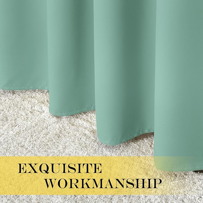 NICETOWN Blackout Patio Curtains 100 x 144 Inches Long for Sliding Door Extral Wide Blackout Curtain Panels Thermal Insulated Room Divider - Grommet Top, 100" W x 144" L, 1 Panel, Aqua Blue