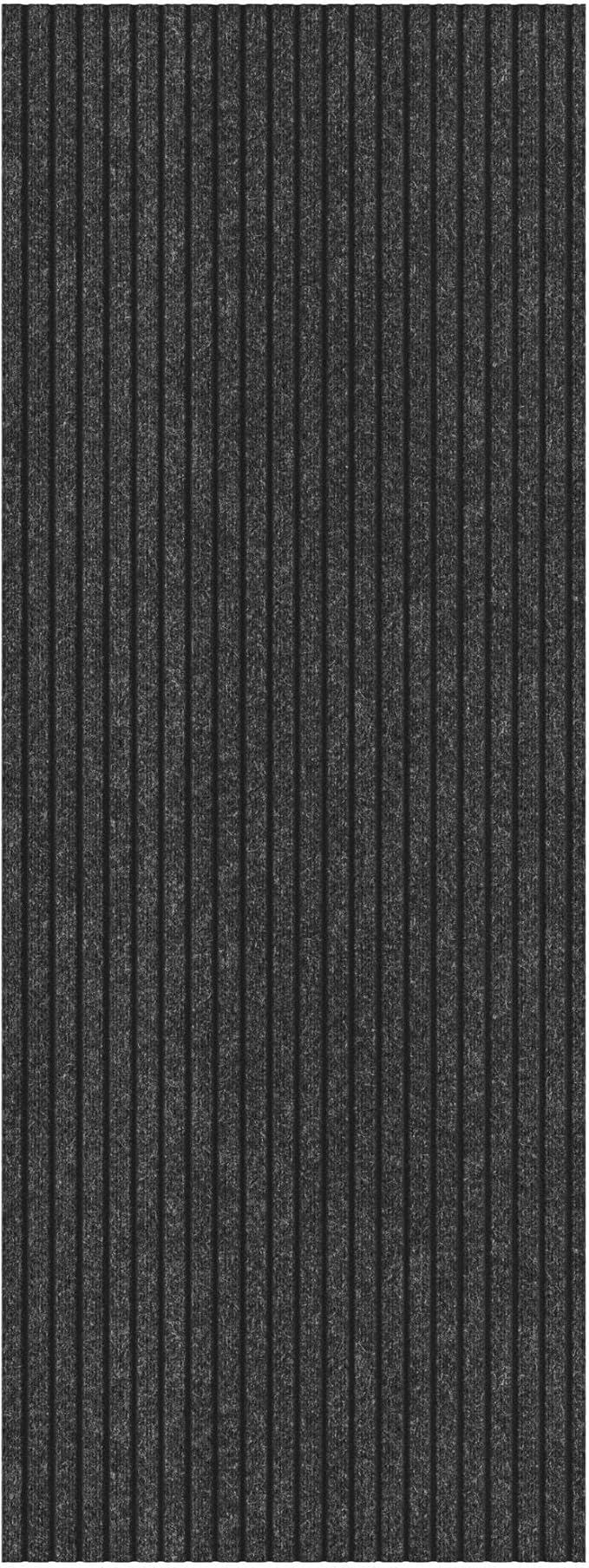 Ottomanson 2' x 33' Hallway Runner with Scraper Pile Extra Durable Non-Slip Rug Mat for Indoor & Outdoor Use - Ideal for Kitchen, Entryway, Patio & Garage - High-Traffic Carpet, Black