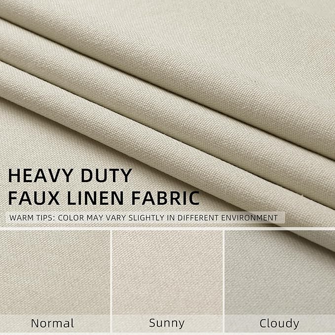 ChrisDowa 100% Blackout Birch Solid Curtains 45 Inches Long 2 Panels for Bedroom Living Room,Farmhouse Room Darkening Thermal Insulated Soundproof Grommet Top Window Treatment Drapes,52x45