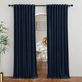 RYB Home Navy Blue Velvet Curtains 84 inches Long - Room Darkening Luxury Window Treatment Privacy Thermal Insulated Backdrops for Living Room, 62 inch x 84 inches, 2 Panels Set