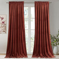 StangH Rust Curtains Velvet - Elegant Rod Pocket Sunlight Blocking Thermal Insulated Home Decoration for Living Room/Guest Room/Baby Nersury, Rust, W52 x L96, 2 Panels