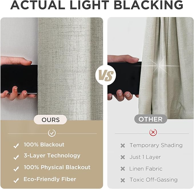 Joydeco Blackout Room Divider Curtains, Extra Wide Light Beige Sliding Door Drapes Living Room Curtains, 1 Panel 100W x 96L Inch Patio Door Drapes for Room Privacy