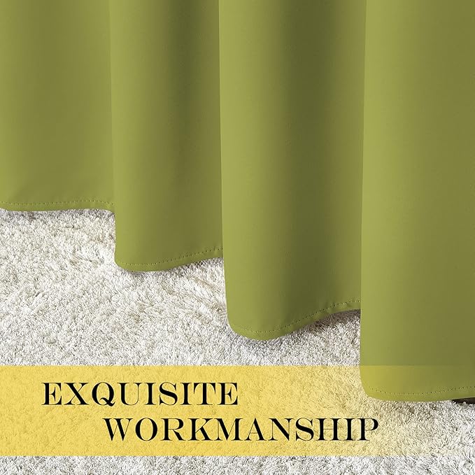 NICETOWN Blackout Curtains 54 Inches Long, Thermal Insulated Room Darkening Curtains for Bedroom, Window Treatment Drapes for Living Room Nursery (W66 x L54 Inch, Fresh Green, 1 Panel)
