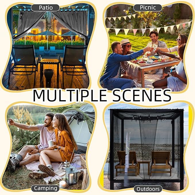 4 Corners Mosquito Net for Mosquiteros para Camas Bed Canopies Netting Bed Drapes Rectangular Mosquito Mesh for Camping Home Outdoor Travel(Black,L87 X W79 X H79 Inch,1 Opening)