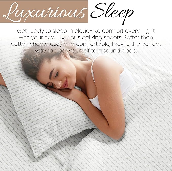Linen Market 4 Piece California King Bedding Sheet Set (Light Gray) - Sleep Better Than Ever with These Ultra-Soft Cooling Bed Sheets for Your California King Size Bed - Deep Pocket Fits 16" Mattress