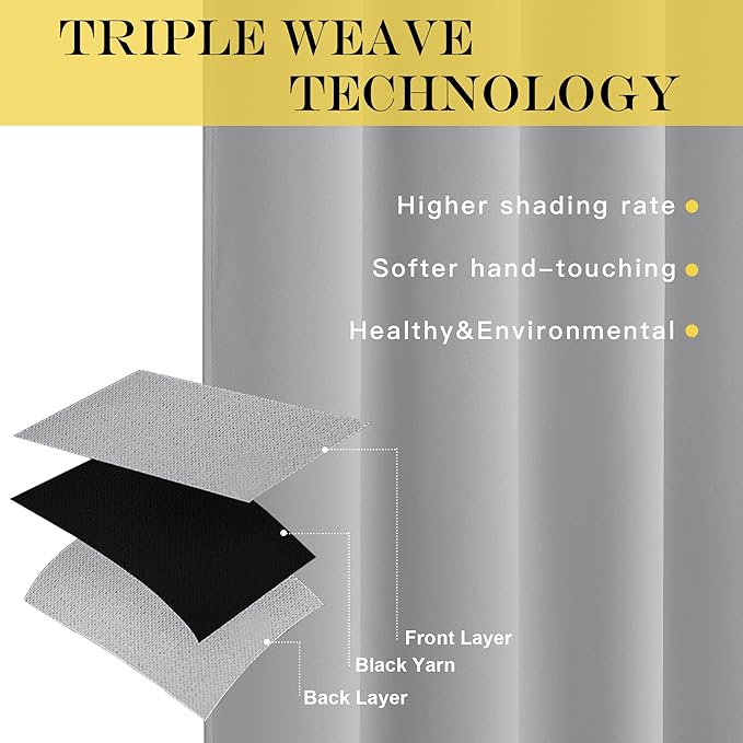 NICETOWN Blackout Silver Grey Curtain Vertical Blinds, Grommet Room Darkening Curtain Thermal Drape Extra Long Sound Dampening for Living Room/Bedroom (W66 x L102, 1 Panel)