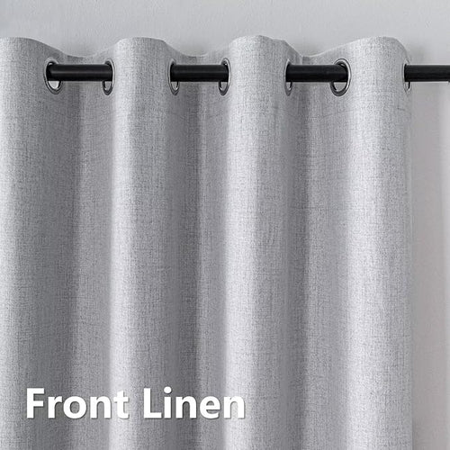 100% Blackout Curtains 96 Inch Length 2 Panels Set, Black Out Curtains for Living Room, Greyish White Thermal Insulated Grommet Drapes Bedroom Luxury Decor Privacy(70W × 96L inch, Greyish White)