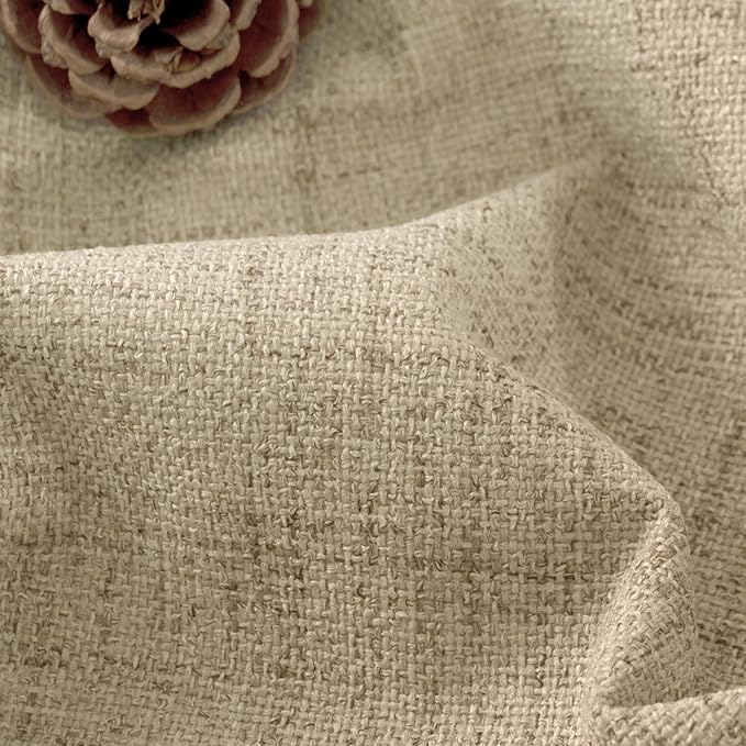 Linen Blackout Curtains for Living Room Narrow Window, Thermal Insulated Complete Light Blocking Soundproof Small Curtains for Bedroom, Each 38 Inch Wide 80 Inch Length 2 Panels, Burlap