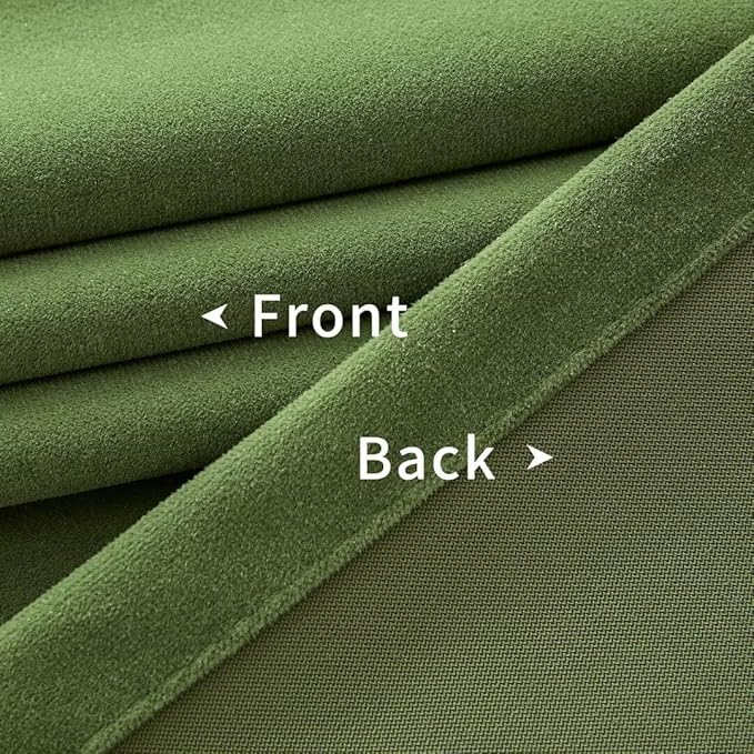 Joydeco Green Velvet Curtains 96 inch 2 Panel, Room Darkening Super Soft Velvet Drapes for Bedroom Living Room Thermal Insulated Window Drapes, Luxury Blackout Rod Pocket Curtains,W52 x L96 inch