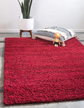 Unique Loom Solid Shag Collection Area Rug (5' 1" x 8' Rectangle Cherry Red)