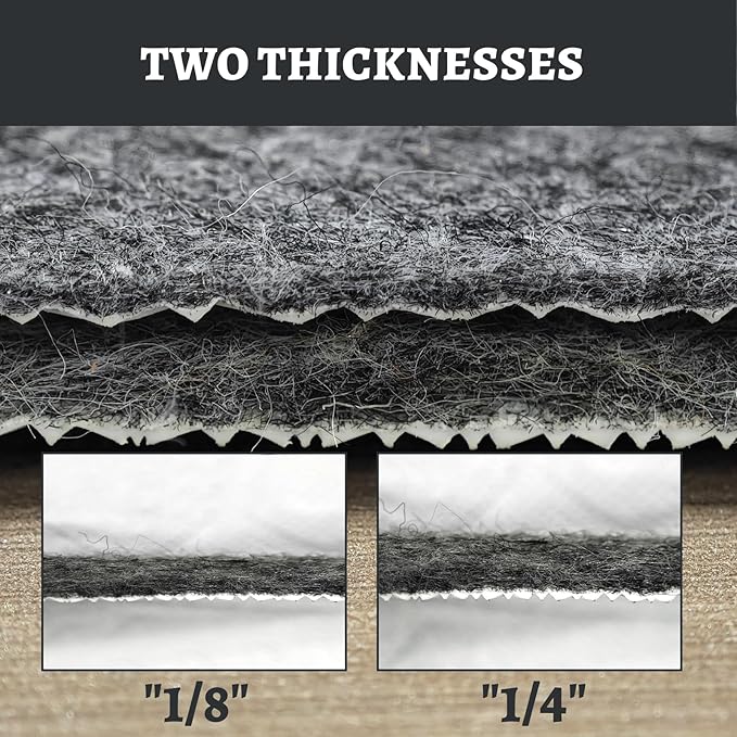 100% Waterproof Rug pad, 5x7 ft Area Rug Non-Slip Rug Pads, 1/4" Thick Carpet Pads for All Floors and finishes, Felt pad for Hardwood Floors, Keep Carpets in Place Soft and Secure