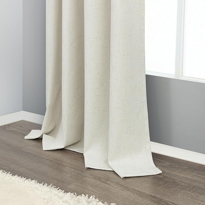 Pitalk Living Room Curtains 90 Inches Long 2 Panels Set Blackout Darkening Curtains for Holiday Christmas Decoration Summer Heat Blocking Drapes for Bedroom Wide 38 x 90 Length Ivory Cream Colored