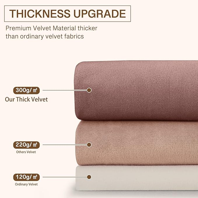 StangH Wild Rose Velvet Curtains for Kids Bedroom Romantic Thermal Insulated Drapes for Living Dining Room, Soft Noise Reducing Curtains, W52 x L94, 2 Panels