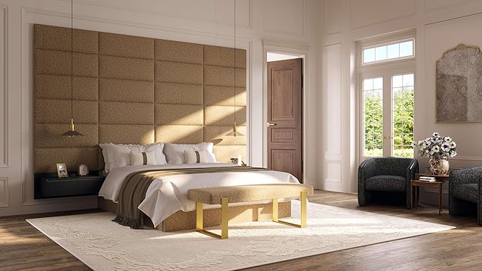 VANT Upholstered Bed Bench - Velvet Smoke Grey - Matte Black - Contemporary Modern, Bedroom Bench Seat, Hallway, or Entryway