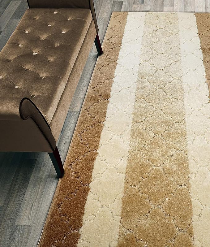 12 Ft Long Beige Kitchen Hallway Runner Rug, Non-Slip Washable 2'2" X 12' Rubber Backed Carpet, Custom Size Floor Mat for Entryway Stairs Bedroom Bathroom Laundry Room
