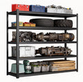 Garage Shelves,14-48''W Heavy-Duty Storage Shelves, Double-Layer Uprights, Thickened Shelves, Waterproof &Rustproof, Suitable for Indoor & Outdoor Use. (BLACK, 5TIER 45''W*16''D*72''H, 5-TIER)