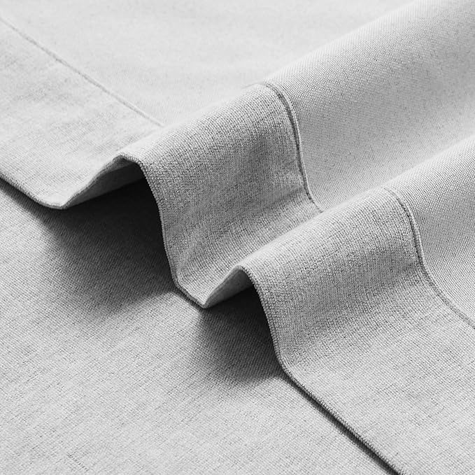 Macochico 100% Blackout Chenille Curtains for Living Room Classic Chenille Window Curtain Panels Thermal Drapes for Bedroom Hotel Grommet Curtains with Tieback Apricot Grey 84" Wx96 L 1 Panel
