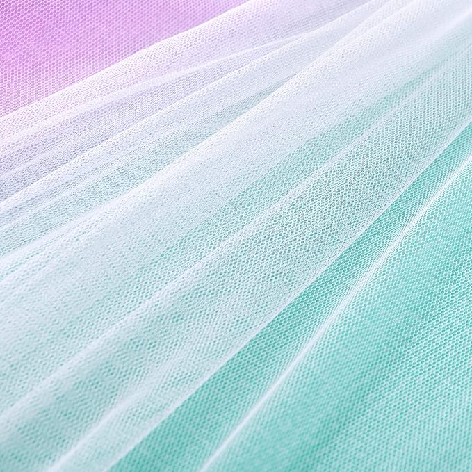 XiDi Curtains for Bedroom Decor, Rainbow Pink Purple Green 34/90/1