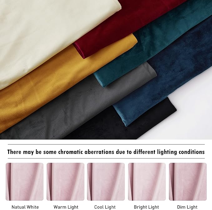 RYB Home Pink Velvet Curtains 108 inches- Blackout Curtains for Living Room, Thermal Insulated Noise Reducing Panels Soft Luxury Window Decor for Bedroom, Blush Pink, W52 x L108 inches, 2 Panels