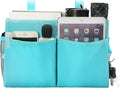 Bseash Bunk Bed Organizer, Bedside Caddy Hanging Bed Organizer Storage Bag with 4 Pockets and 2 Hooks, for College Dorm Rooms Bed, Hospital Bed, Baby Bed Rails, 600D Oxford Cloth (Light Blue)