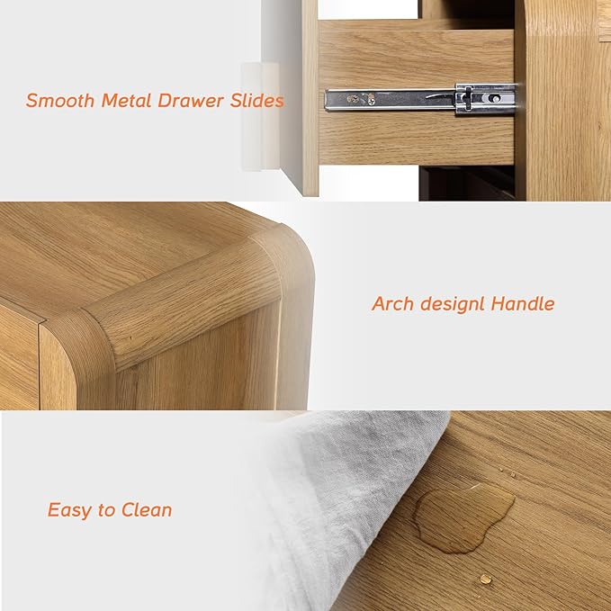 WAMPAT 3 in 1 9 Drawer Dresser for Bedroom, 94.5" Wide Mid Century Modern Wide Chest of Drawer, Wood Tall Nightstand with Curved Edge Handles, Closet Dresser TV Stand for Bedroom, Light Walnut