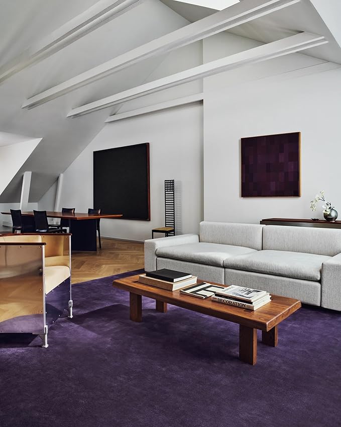 Hand-Tufted Wool Rectangle Area Rug – Soft Premium Wool Carpet for Living Room, Bedroom & Home Décor – 7X10 ft| Lilac – Durable, Non-Slip Backing, Handcrafted Rug