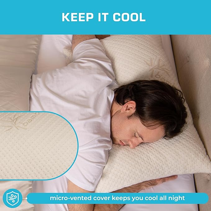 Xtreme Comforts 2-Pack Pillows for Sleeping Made in The USA Sleep Adjustable King Memory Foam Pillow for Side, Back & Stomach Sleepers w/Removable Cooling Zipper Cover