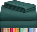 LuxClub 4 PC Queen Sheet Set, Deep Pockets Wrinkle Free Cooling Bed Sheets Hotel Bedding for Women, Men, Includes 1 Fitted Sheet, 1 Flat Sheet and 2 Pillowcases-Silky Soft Emerald