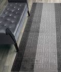 Custom Length Hallway Runner Rug,Slip Resistant,Meander Grey, 26 Inch X 13 feet, Sold and Priced Per Foot