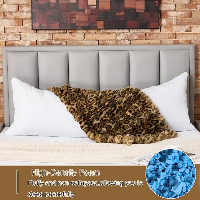 Luxury Shaggy Faux Fur Body Pillow,Fluffy Bed Pillow with Zipper Closure,Soft Decorative Plush Full Long Pillows,Fuzzy Hug Pillow for Home Living Room Side Sleeper & Pregnancy 20"x54" Beige Chocolate