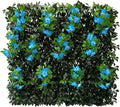 Sumery Expandable Fence Privacy Screen for Balcony Patio Outdoor,Decorative Faux Ivy Fencing Panel,Artificial Hedges (Single Sided Leaves) (1, Branches -Blue Fowers)