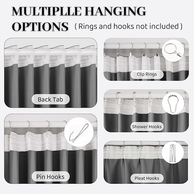 100% Blackout Thermal Insulated Curtains, 3 Layers Noise Absorbing, Soundproof Back Tab Drapes for Sliding Glass Door Baby Nursery Bedroom with Hooks, Grey 50x84 Inch Set of 1