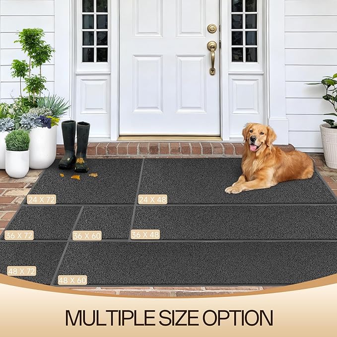 Amyracel Front Door Mat Indoor Outdoor Entrance, 36" x 48" All-Season Waterproof Doormat for Enterway, Heavy Duty Commercial Floor Mat, Fade Resistant, Rubber Back, Low Profile, Easy Clean