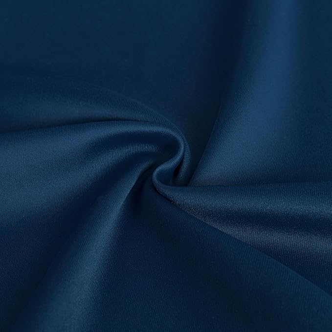 Blackout Curtains 72 Inch Length 2 Panels Set, Black Out Curtains for Bedroom 72 Inch Long, Rod Pocket Energy Saving Room Darkening Drapes for Living Room Window Navy Blue(W52 x L72)