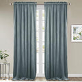 StangH Stone Blue Velvet Curtains - Elegant Thermal Insulated Drapes for Bedroom, Heavy Soft Noise Reducing Curtains, Blue Boys Room Decor, W52 x L92, 2 Panels
