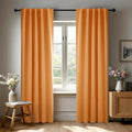 Deconovo Blackout Curtain Panels for Kids Bedroom, Room Darkening Back Tab and Rod Pocket Curtains, 42x72 Inch, Orange Flame, 2 Panels