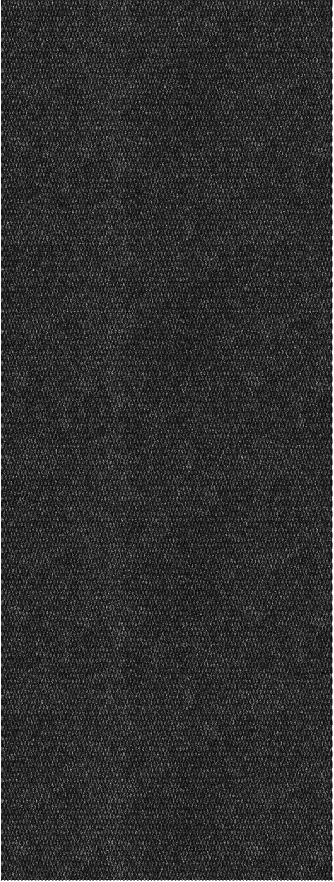 Ottomanson Commercial Scrape Rib Entry Mat – Heavy Duty Ribbed Floor Mat for High Traffic – Non Slip Rubber Back, Waterproof – Indoor Outdoor Use for Offices, Schools, Lobbies, 2'7" x 7', Black