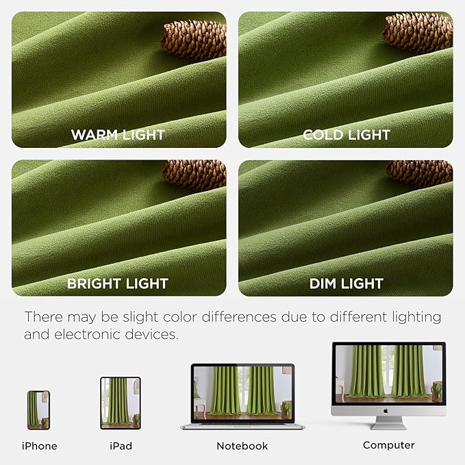 Joydeco Moss Green 100% Blackout Curtains 96 Inch 2 Panels, Luxury Thermal Green Velvet Curtains for Bedroom Living Room, Soundproof Blackout Window Drapes, Rod Pocket & Back Tab (52W x 96L)
