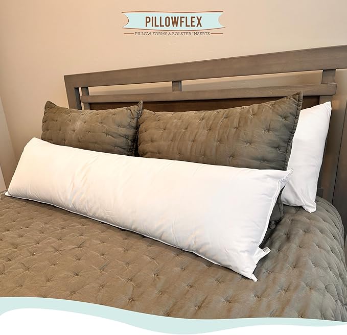 Pillowflex Synthetic Down Pillow Insert - 14x24 Down Alternative Pillow, Ultra Soft, Large Rectangle, Lumbar, Travel, Neck, Sleeping Pillow - 1 Decorative Pillow Form